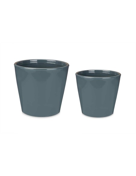 Set de pots Ibergarden LINCE-22-28-A Anthracite Argile Ø 22 cm Ø 28 cm 2 Pièces