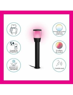 Borne de jardin solaire Wiz Noir Métal 2