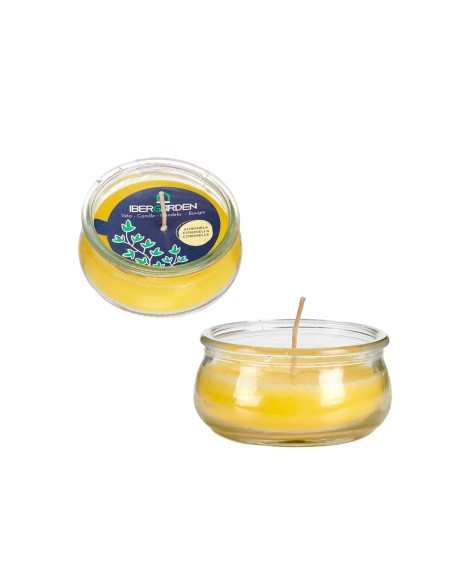Bougie Ibergarden HL-G60CIT Jaune verre Cire 7,7 x 4 x 7,7 cm (24 Unités)