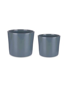 Set de pots Ibergarden CILINDRO-22-27-A Anthracite Argile Ø 22 cm Ø 27 cm 22 x 22 x 19 cm 27 x 27 x 23 cm 2 Pièces