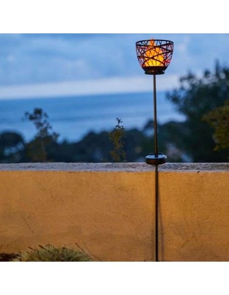 Borne de jardin solaire Lumisky Gris Métal