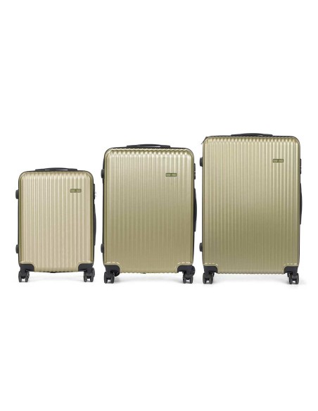 Jeu de valises Vert Rayures 3 Pièces