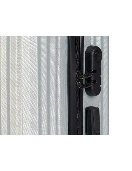 Valise cabine HT-017-G Gris clair 55 x 35 x 20 cm Rayures