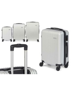 Jeu de valises Gris clair Rayures 3 Pièces 2