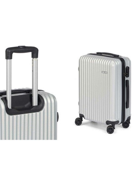 Jeu de valises Gris clair Rayures 3 Pièces