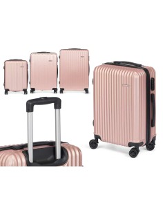 Jeu de valises Rose Rayures 3 Pièces 2