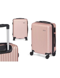 Valise cabine HT-017-R Rose 55 x 35 x 20 cm Rayures 2