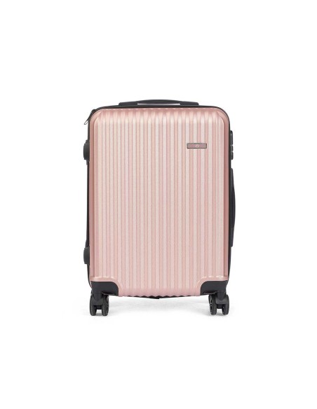 Valise cabine HT-017-R Rose 55 x 35 x 20 cm Rayures