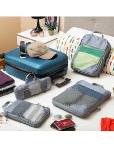 Sacs de Rangement à Compression pour Valises Compakube InnovaGoods 4 Pièces