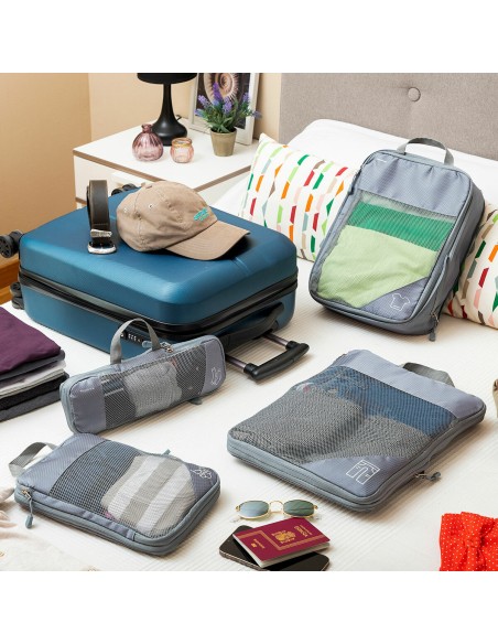Sacs de Rangement à Compression pour Valises Compakube InnovaGoods 4 Pièces