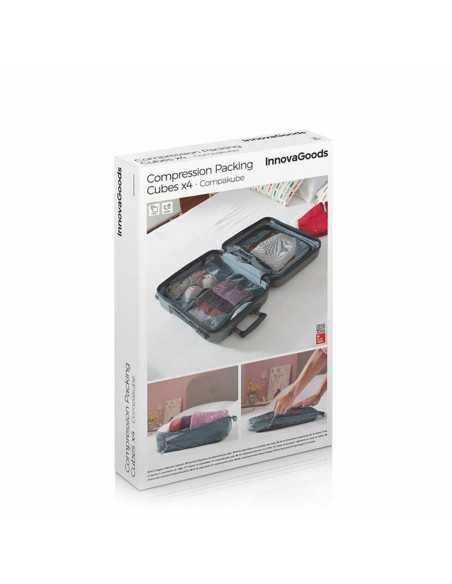 Sacs de Rangement à Compression pour Valises Compakube InnovaGoods 4 Pièces