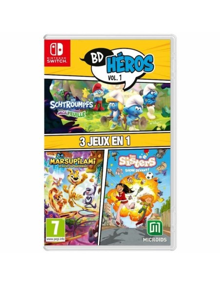 Jeu vidéo pour Switch Microids 3 in 1: Marsupilami + Les Sisters + The Smurfs: Village Party (FR)