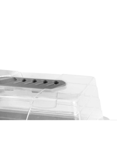 Serre Ibergarden FYT2058102 Gris Transparent Plastique 38,4 x 17,5 x 24,7 cm (8 Unités)