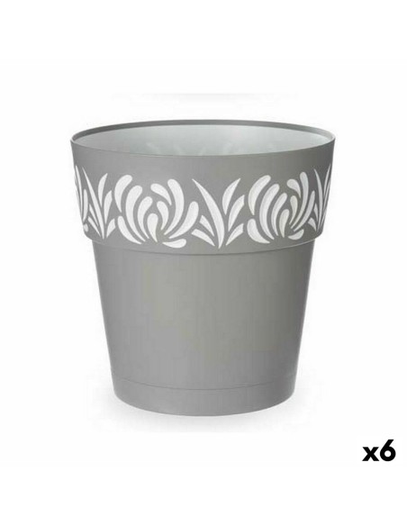 Pot auto-arrosant Stefanplast Gaia Gris Plastique 29 x 29 x 29 cm (6 Unités)