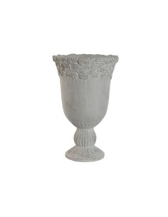 Cache-pot Home ESPRIT Blanc Ciment Romantique Usé 31 x 31 x 49 cm