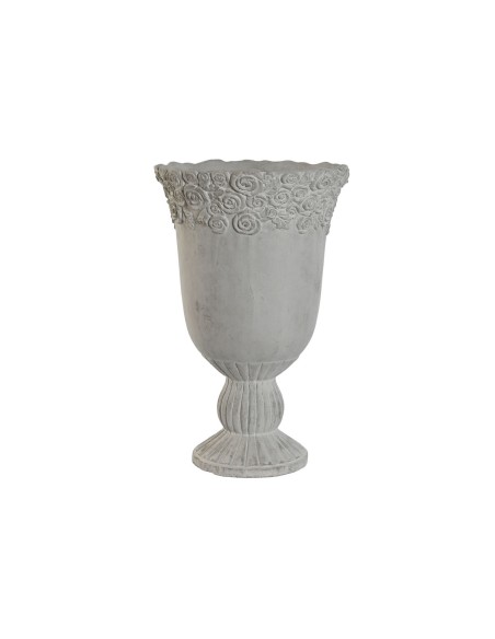 Cache-pot Home ESPRIT Blanc Ciment Romantique Usé 31 x 31 x 49 cm