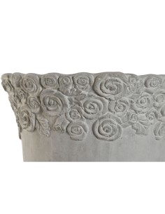 Cache-pot Home ESPRIT Blanc Ciment Romantique Usé 31 x 31 x 49 cm 2