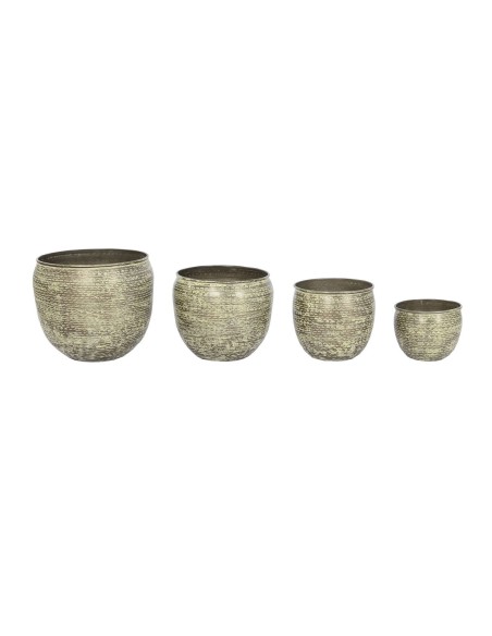 Set de pots de fleurs Home ESPRIT Vert Aluminium 39 x 39 x 33 cm