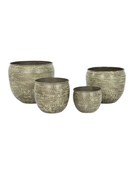 Set de pots de fleurs Home ESPRIT Vert Aluminium 39 x 39 x 33 cm
