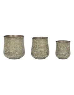 Set de pots de fleurs Home ESPRIT Vert Aluminium 44 x 44 x 46 cm