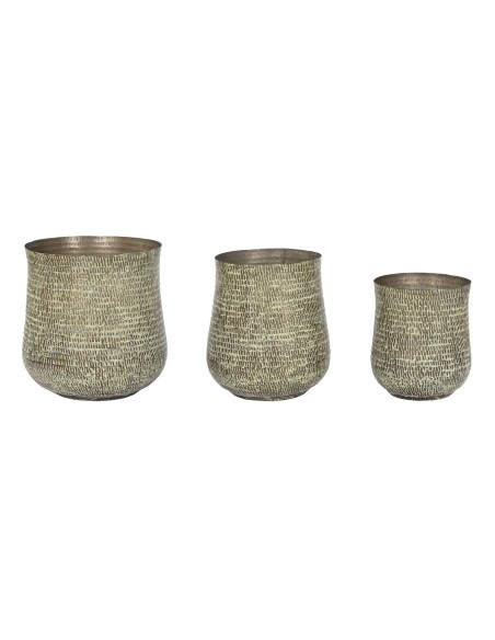 Set de pots de fleurs Home ESPRIT Vert Aluminium 44 x 44 x 46 cm