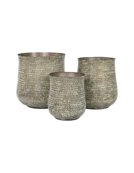 Set de pots de fleurs Home ESPRIT Vert Aluminium 44 x 44 x 46 cm