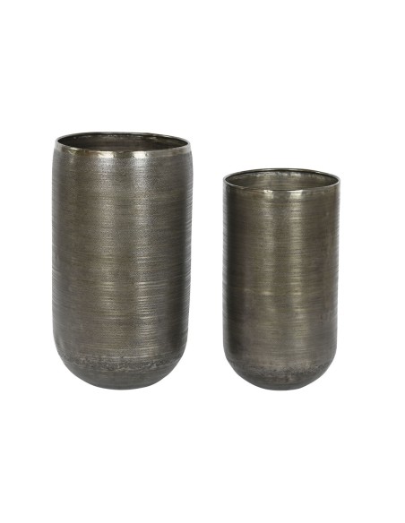 Set de pots de fleurs Home ESPRIT Doré Argenté Aluminium 34,5 x 36 x 63 cm