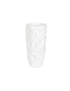 Cache-pot Home ESPRIT Blanc Fibre de Verre Ondes 35 x 35 x 71 cm