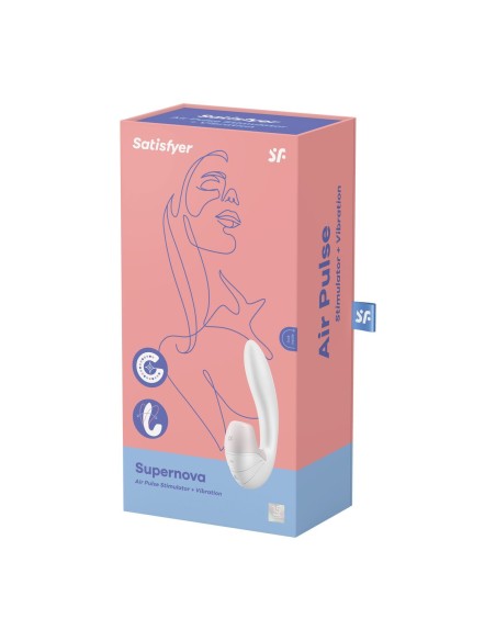Vibration de Stimulation Double Satisfyer Supernova Blanc