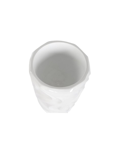 Cache-pot Home ESPRIT Blanc Fibre de Verre Ondes 35 x 35 x 71 cm