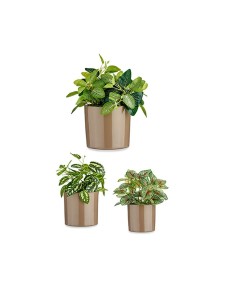 Set de pots Ibergarden CILINDRO-7006 Taupe Argile Cylindre Ø 14 cm Ø 22 cm Ø 17 cm 3 Pièces 2