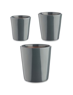 Set de pots Ibergarden CONICO-7011 Anthracite Argile Cónica Ø 14 cm Ø 22 cm Ø 17 cm 3 Pièces