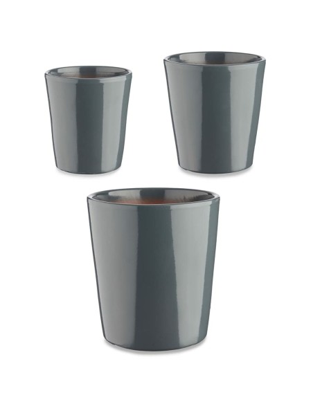 Set de pots Ibergarden CONICO-7011 Anthracite Argile Cónica Ø 14 cm Ø 22 cm Ø 17 cm 3 Pièces