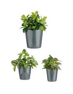 Set de pots Ibergarden CONICO-7011 Anthracite Argile Cónica Ø 14 cm Ø 22 cm Ø 17 cm 3 Pièces 2