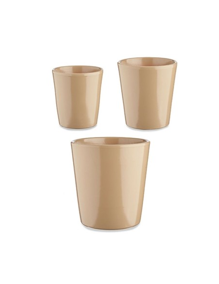Set de pots Ibergarden CONICO-1019 Beige Argile Cónica Ø 14 cm Ø 22 cm Ø 17 cm 3 Pièces