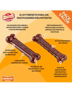 Os Nylabone Marron Bacon XS 2 Unités 2