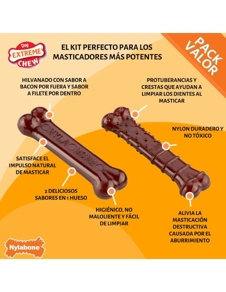 Os Nylabone Marron Bacon XS 2 Unités