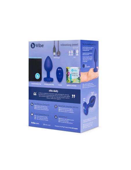 Vibromasseur B-Vibe Vibrating Jewel Bleu Blue marine L/XL