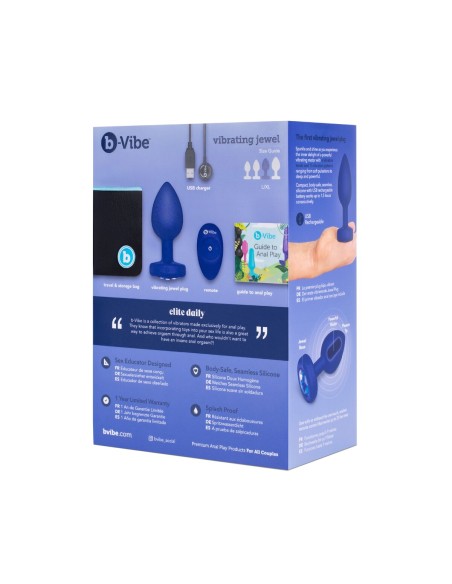 Vibromasseur B-Vibe Vibrating Jewel Bleu Blue marine L/XL
