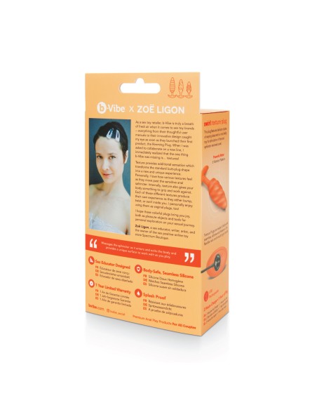 Plug Vibrant Anal B-Vibe Swirl Texture Orange