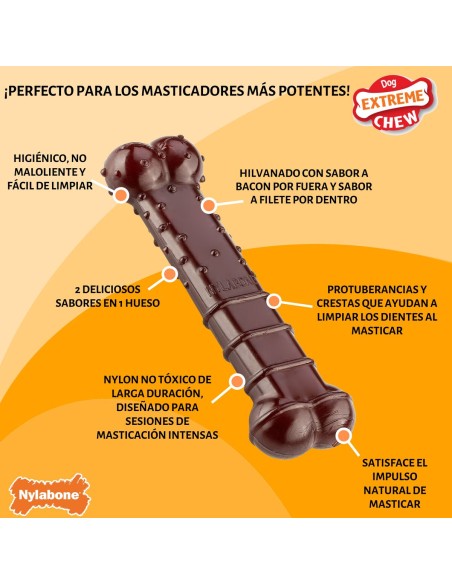 Os Nylabone Marron Bacon M