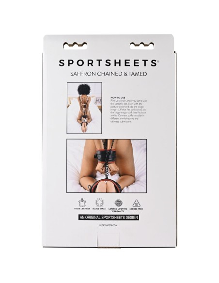Menottes roses avec attaches Sportsheets Saffron Chained