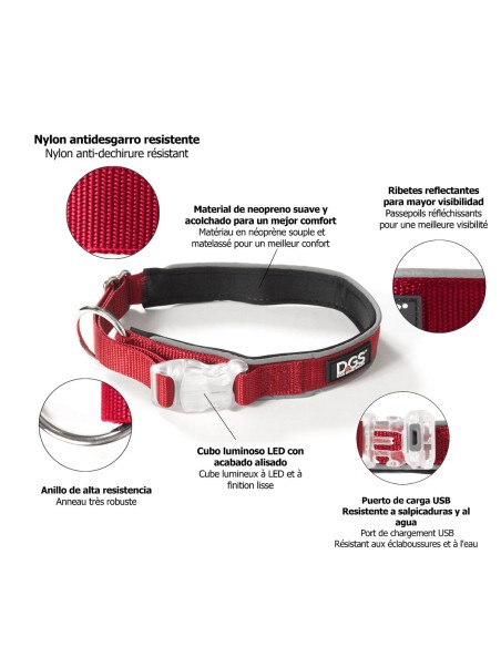 Collier pour Chien Dog Gone Smart Rouge 20 Lumière