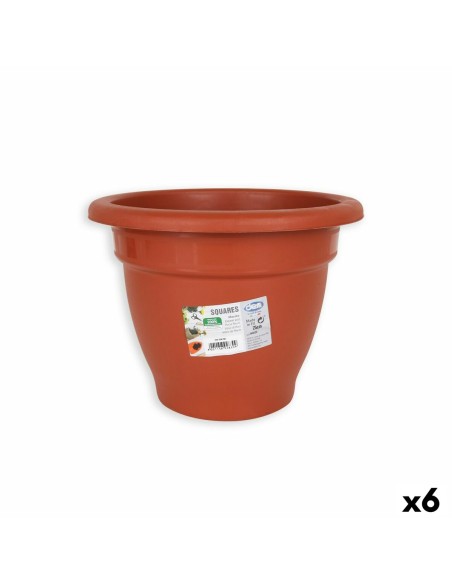 Pot Dem Squares Ronde Marron 25 x 25 x 19 cm (6 Unités)