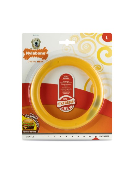 Jouet pour chien Nylabone Ring Jaune Hamburgers L