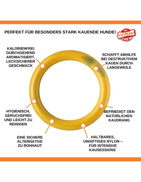Jouet pour chien Nylabone Ring Jaune Hamburgers L