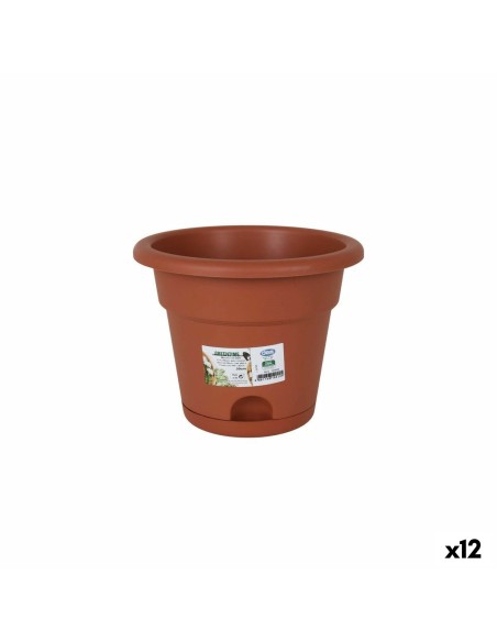 Pot avec sous-pot Dem Greentime Marron 20 x 20 x 16 cm (12 Unités)