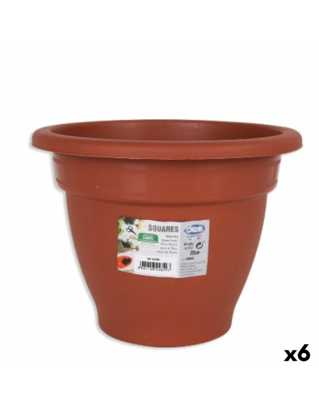 Pot Dem Squares Ronde Marron 22 x 17 cm (6 Unités)