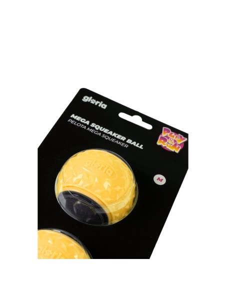 Boule pour animaux de compagnie Gloria PLAY AND RUN Jaune TPR M 6,35 cm 2 Unités