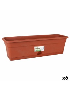 Jardinière avec support Dem Greentime Rectangulaire Marron 60 x 20 x 17,3 cm (6 Unités)